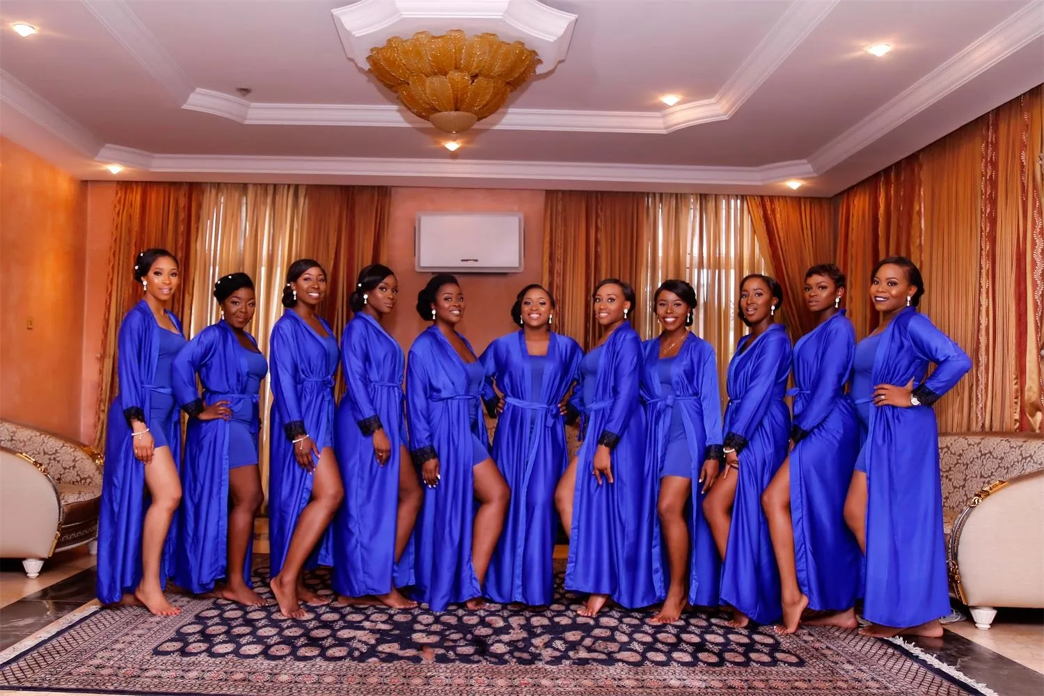 Custom-made Royal Blue Spandex Royal Blue bridesmaid - High and Low Hem, Plus Size, Perfect for Country Weddings and Maid of Honor