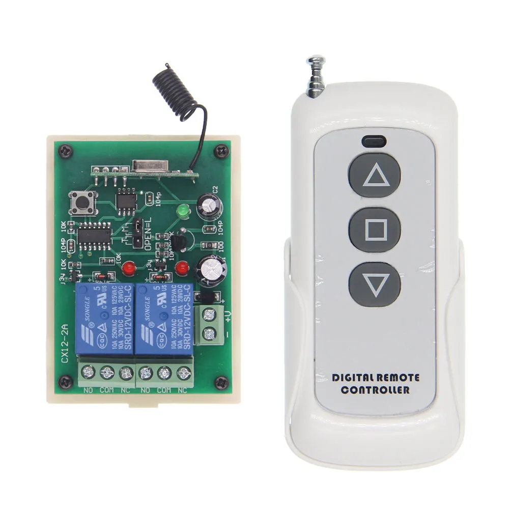 500m Motor Remote Switch Controller DC 12V 24V Motor Screen Forwards Reverse Up Down Wall Transmitter