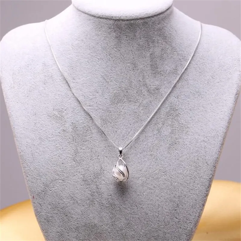 YHAMNI Luxury 100% Natural Pearl Pendant Necklace Fashion Style Exquisite Freshwater Pearl Silver Chain Necklace Pendant Y0925