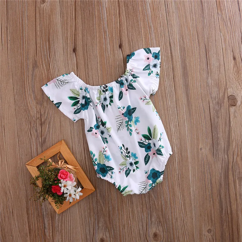 طفل رومبير الصيف ملابس الطفل القطن الوليد طفلة ملابس الزهور رومبير بذلة sunsuit وتتسابق الرضع طفل الاطفال ملابس 0-24 متر