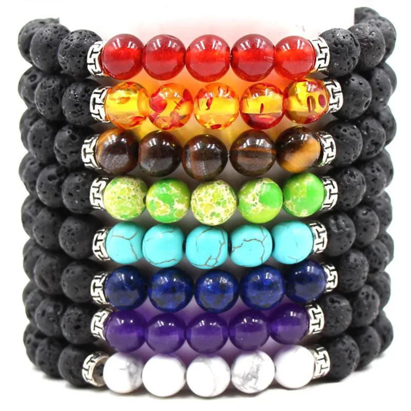 Pulsera De Piedra Volcánica Para Hombre - Difusor De Aromaterapia, Reduce Estrés, Unisex