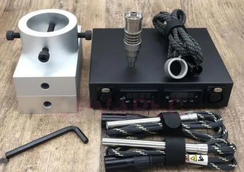 DIY ROSIN Pressplattor 3x5 tum Dual PID Controller Electric Nail E-Nail med 2 Uppvärmningsstänger Spolvärmare Titan Nail Dab Rig