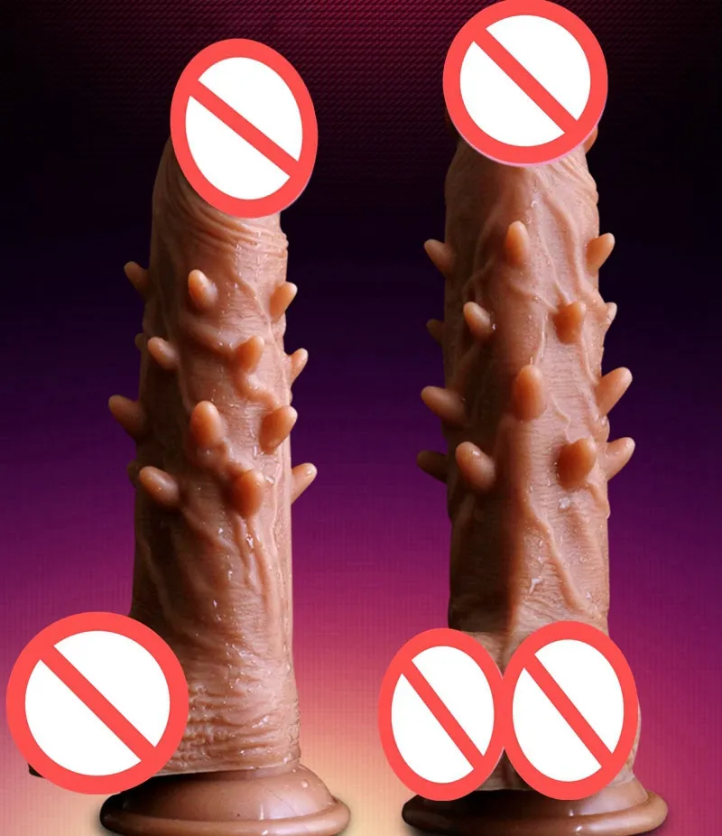 Dildo super realistico in silicone Dildo con tocco di pelle reale con spine che pungono Alta qualità per le donne Giocattoli per la masturbazione Prodotti del sesso