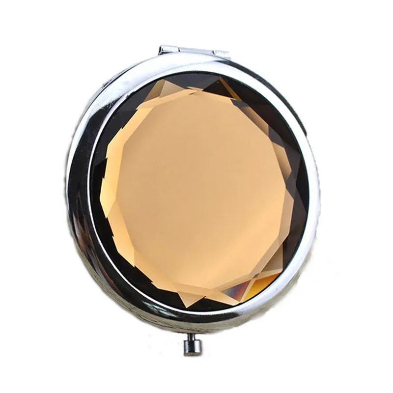 2018 Przenośna pani kieszeń kryształowe lustro makijaż okrągłe podwójne strony składane makijaż kompaktowe lusterki Najlepsze prezenty