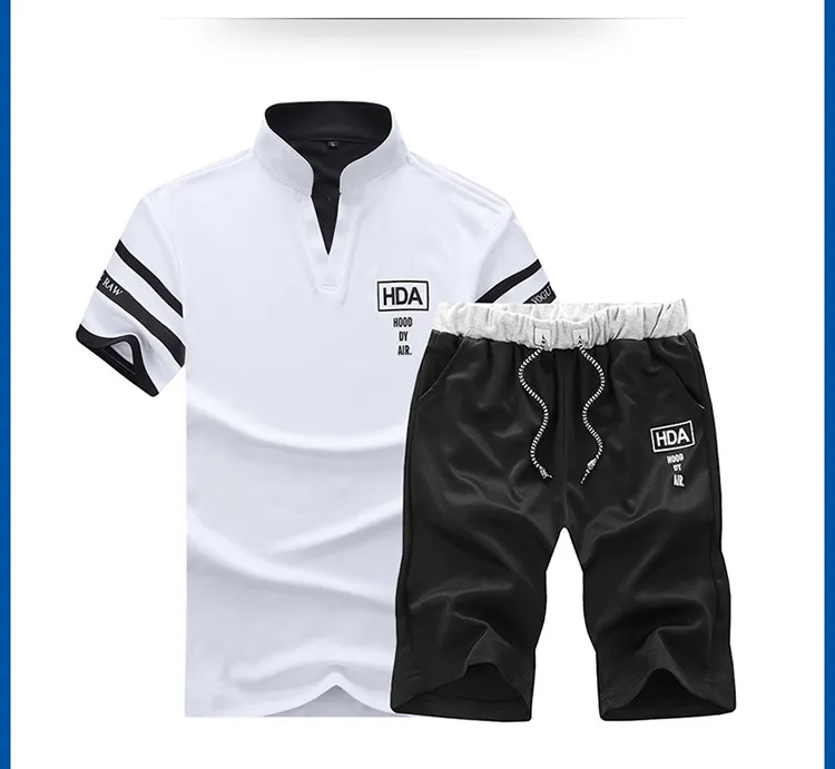 Sommer Gary T-Shirts 2 Stück Set Männer Casual Anzüge Für Männer T-shirt Shorts Set Outwear Anzug Männer Plus Größe 4XL