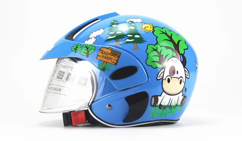 Kind Helm Kinder Motorrad Halb Helm Cartoon ABS Elektrische Fahrzeug Moto Sicherheit Getriebe Baby Junge Mädchen Vier Saison Helm269D