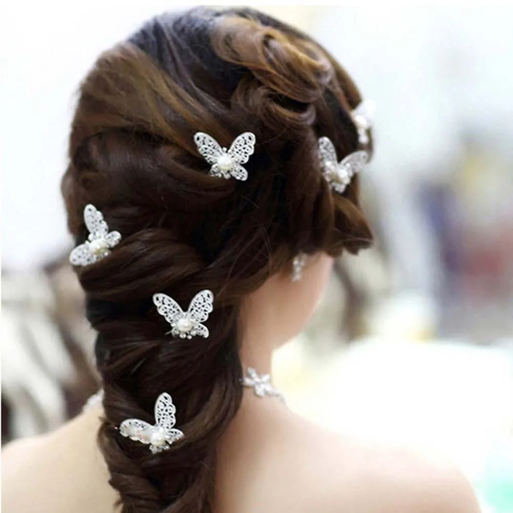 Hotsale feis groothandel grote vlinder rode en witte haarspeld haarclip bruid haar decoratie voor bruiloft accessoire