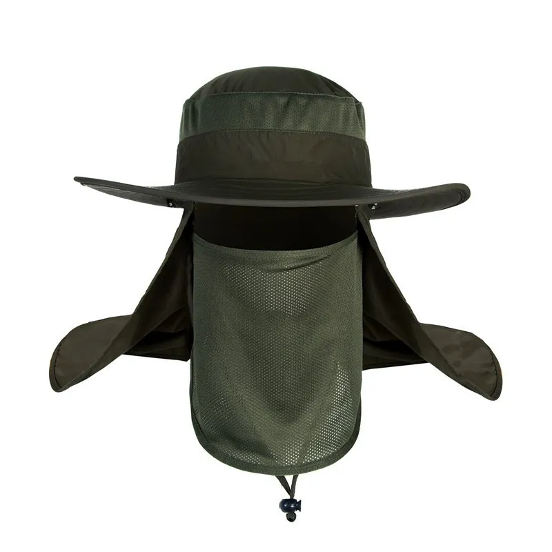 나일론 야외 낚시 여름 그늘 Sun Sunsn Cap Neck Face 360 ​​° Anti-UV Fisherman Hat Combination Function Cap Hats1034068