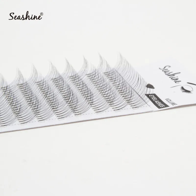 Seashine 3D Russische volume wimpers korte stengel 3D premade fans wimper extensie aanpassen box zijde zachte natuurlijke lange druppel voor gratis verzending