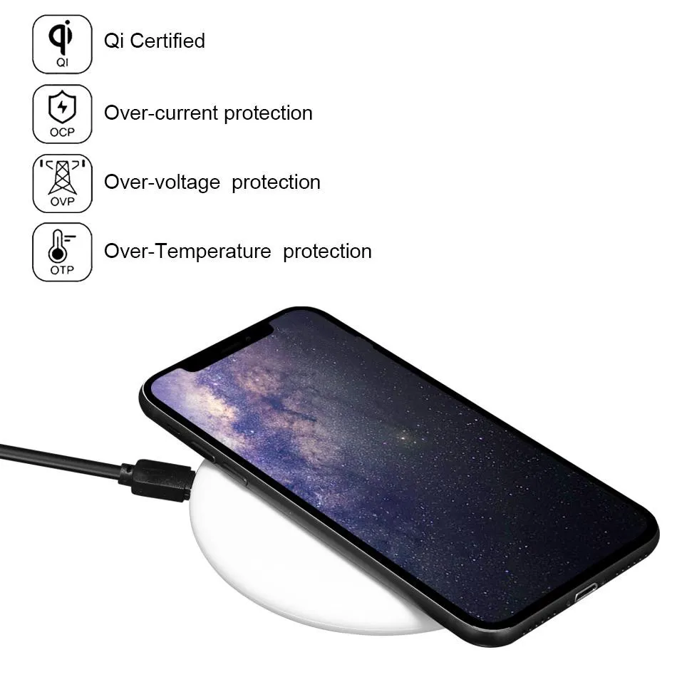 Nuovo caricabatterie wireless Fast Quick Qi che ricarica caricabatterie portatile 9V 1.67A 5V 2A Samsung Galaxy S8 Note 8 Iphone X 8 Plus con pacchetto