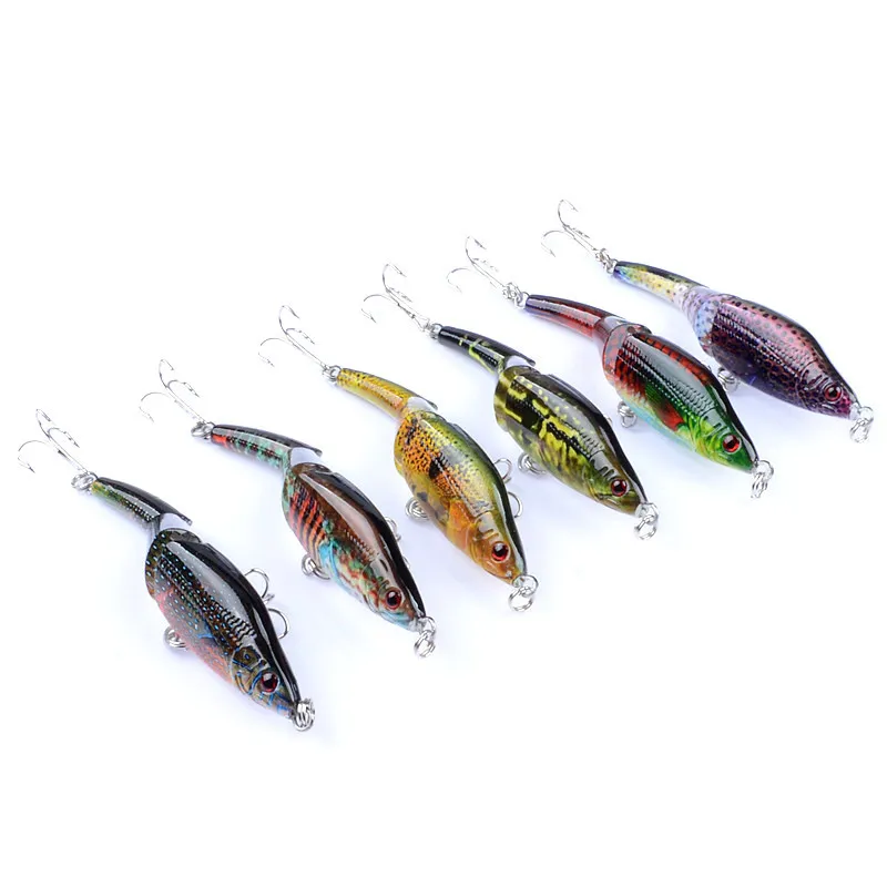 Minnow Hard Bionic Fishing Lures 3D Eyes Painted Bait 6 Hook Wobblers Jointed Swimbaits 89g95cm Fishing Tackle3298445