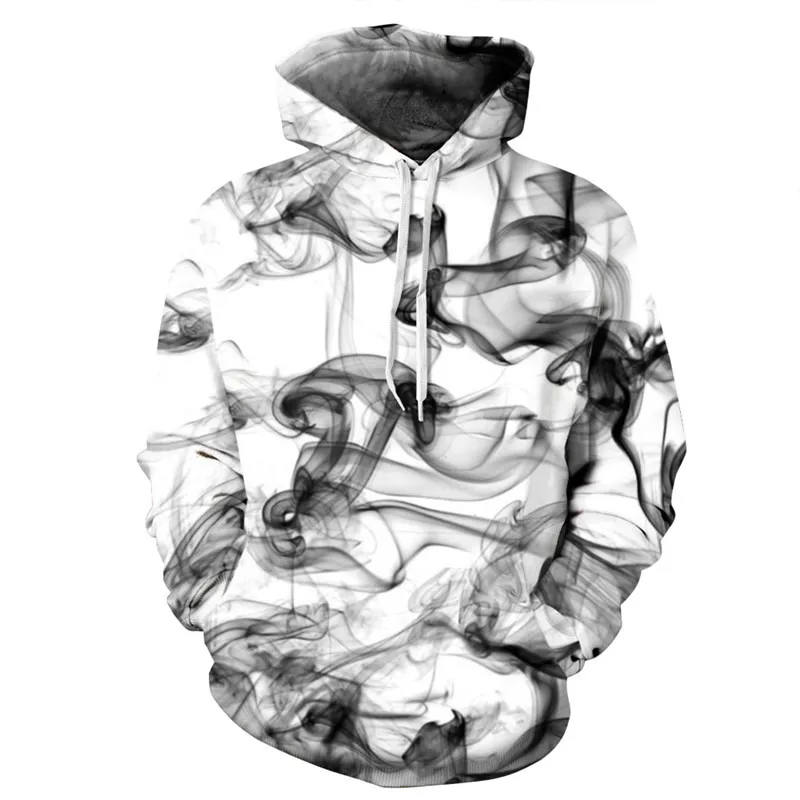 2018 primavera nova moda homens / mulheres 3D camisolas Imprimir aquarela linhas de fumaça sonhador estilo hooded hoodies tamanho