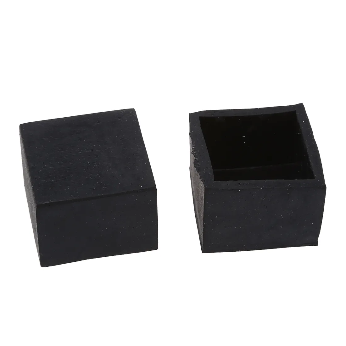 4 Stück schwarze Gummi-Fußabdeckungen für Stuhl- und Tischbeine, 28 mm x 28 mm