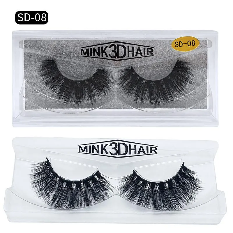 11 styles 100% vrai sibérien 3D vison bande complète faux cils longs cils individuels Extension de cils 20