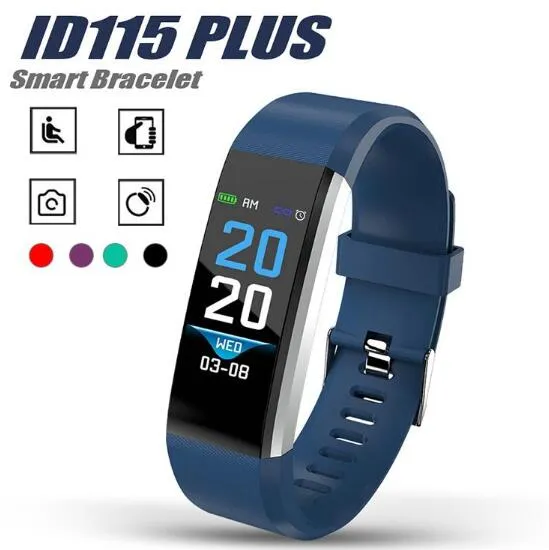 115 116 Plus Smart Armband för skärm Fitness Tracker Pedometer Watch Counter Heart Rate Blodtrycksmonitor Smart Wristband