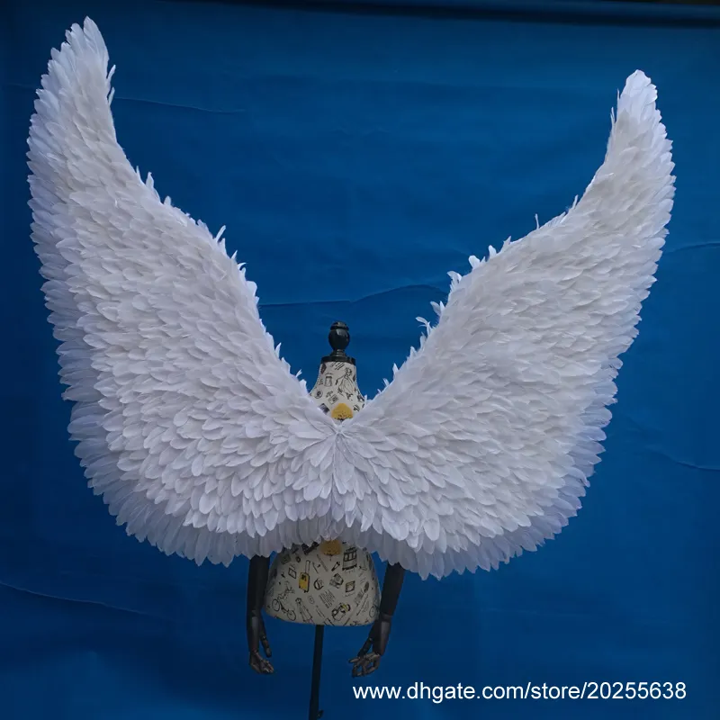 Kostym vit ängel fjäder vingar för cosplay bil utställning bröllopsfest dekorationer visar fotografering spel skytte rekvisita