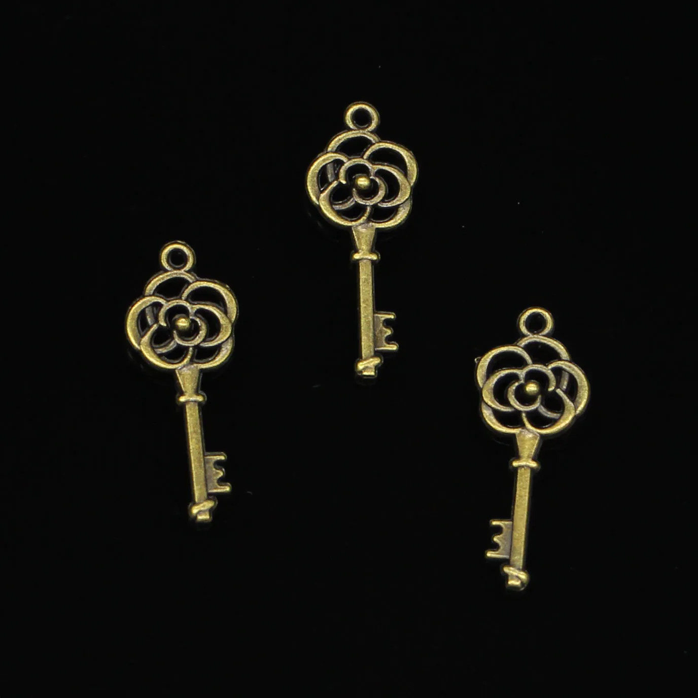 146 st zinklegering charms antik bronspläterad vintage skelett nyckel charm för smycken som gör diy handgjorda hängen 27mm