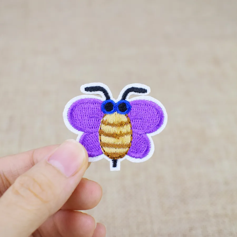 10 peças patches de abelhas lavanda emblemas de insetos para roupas remendo bordado de ferro apliques de ferro em remendos acessórios de costura diy7237210