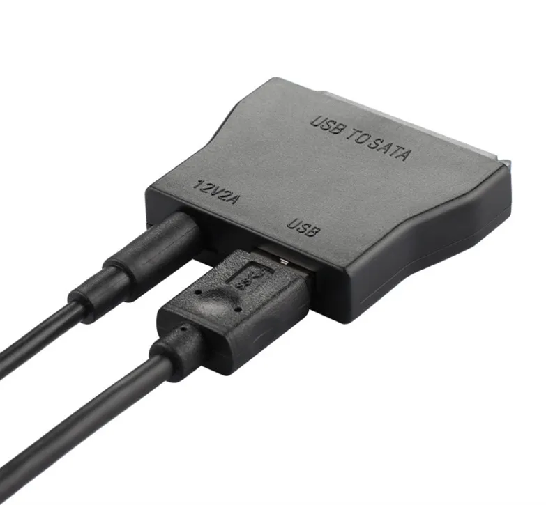 USB 3.0 SATA -Netzteilwandler -Adapter -Kabelkabel kompatibel mit allen SATA -Kopffärben 12V Schwarz 60 cm