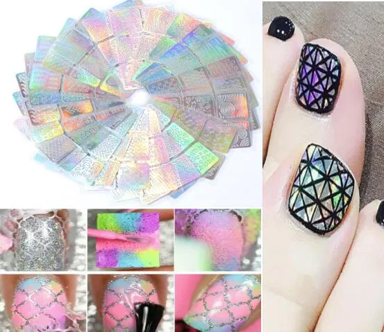 Tatyking Diverse Nail design Fogli Stencil Sticker fissato per Nail Art Design, 24 fogli, Adesivi 3D