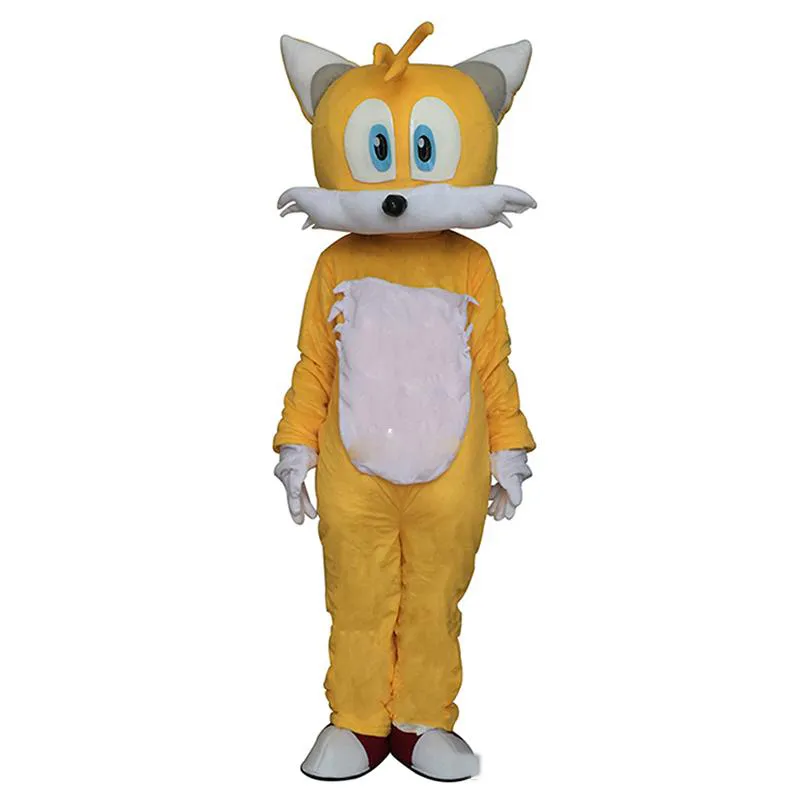 2018 Sonic ve Miles Tails Maskot Kostüm Fantezi Parti Elbisesi Karnaval Costume212U