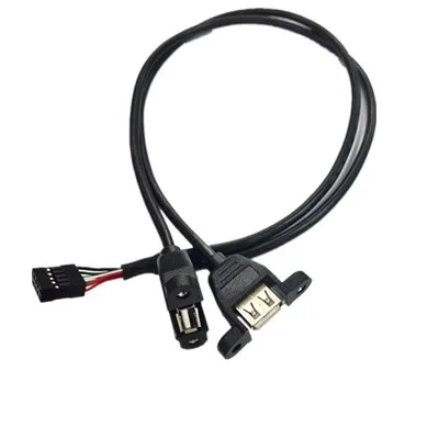 2 connecteurs femelles de panneau USB 2.0 à 10 broches 2,0 mm