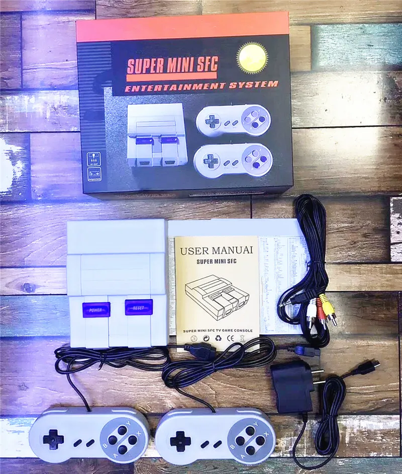 Super Mini Clássico SFC Pode Armazenar 400 Mini TV Handheld Game Console Video Para NES SNES Jogos Com Engilsh Retail Box DHL