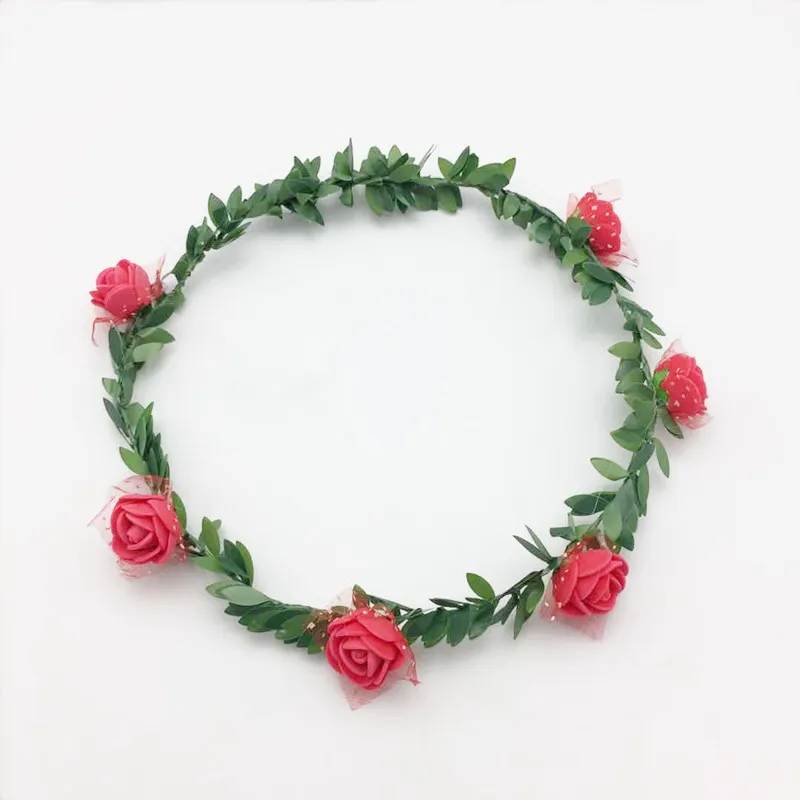 Bohemian Terylene Flower Headband Garland Crown Festival Bröllop Brud Bridesmaid Hair Wreath Floral Headdress Gratis Frakt ZA5801