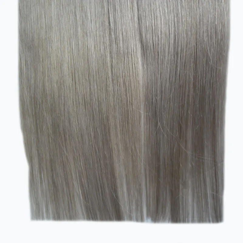 Gray Hair Extensions 12"14"16"18"20"22"24"26"28" Skin Weft Hair 300g tape in silver human hair extensions