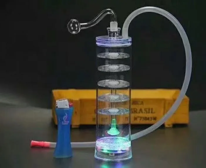 Narguilé acrylique multi-filtre Bongs en verre en gros Brûleur à mazout Tuyaux en verre Pipe à eau Plates-formes pétrolières, pétrole.