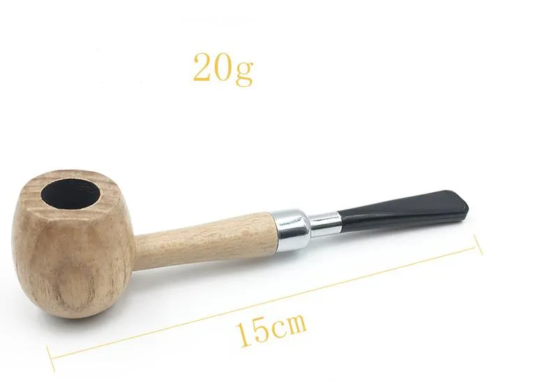 The new pipe straight pipe type small log wood portable 150mm metal smoking cigarette holder