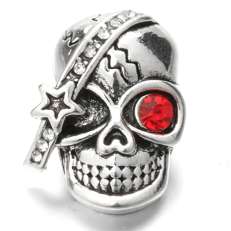 Vintage Druckknopf Schmuck Totenkopf 18mm Druckknöpfe für Druckknöpfe Armband Halskette Ring