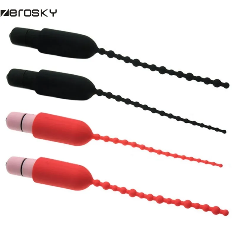 vibrating urethral plug Shots Ouch Extra Long Urethral Sounding Silicone Vibrating Bullet Plug –  Adam's Toy Box main image 0