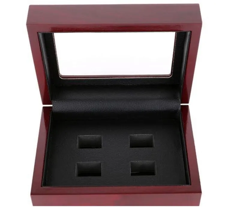 Wooden Box Championship Ring Display Case Wooden Boxs For Ring 2 3 4 5 6 Holes To Choose Rings and Collection 