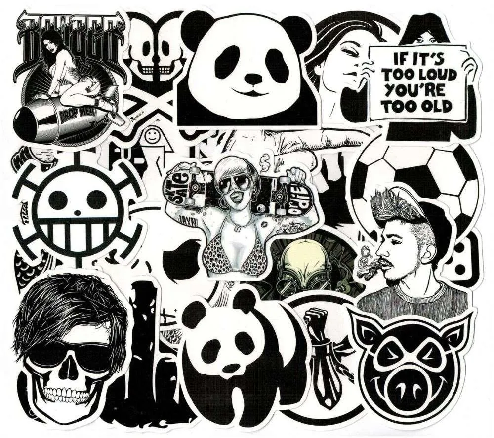 101 Black And White Vinyl Notebook Stickers For DIY Home Decor Snowboard  Car Styling, Sleigh Box, Luggage, Fridge, And Toy Decals From Suiui, $22.27