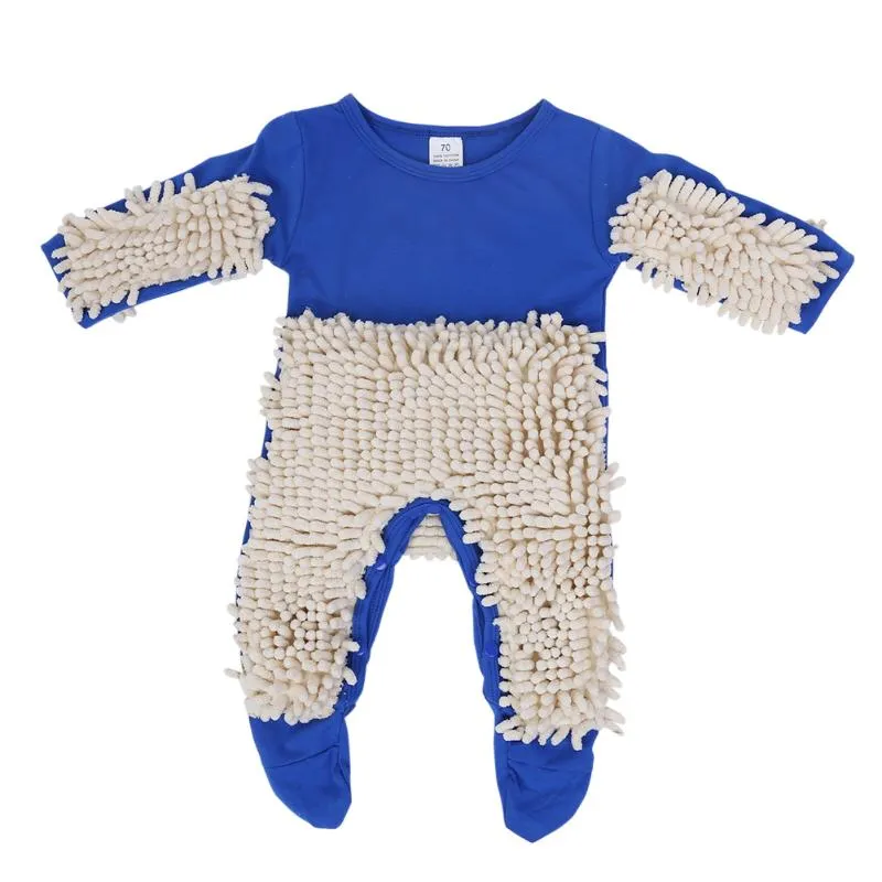 Baby Clothes Mop Romper Outfit Unisex Infant Boy Girl Polishes Floors