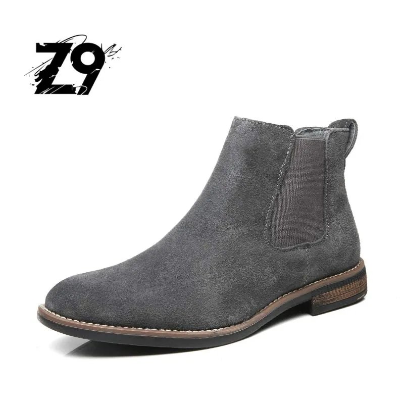 Z9新しいスタイルの男性の靴牛スエードレザー冬の男性ブーツ高品質カジュアル快適な靴サイズ40-45送料無料#e991