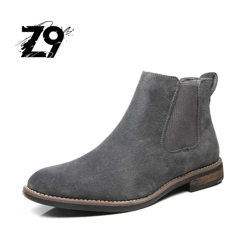 Z9 New Style Hombres zapatos de gamuza de gamuza de vaca Hombres de invierno botas de alta calidad Casual cómodo zapato tamaño 40-45 envío gratis # E991