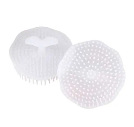 2 pièces/lot blanc lavage cheveux nettoyant brosses soulager les démangeaisons Points d'acupuncture Massage shampooing cuir chevelu Massage peigne