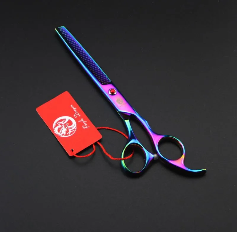 with retail leather package purple dragon set 70quot professional hair scissors hair cutting scissorsthinning scissors 4088557