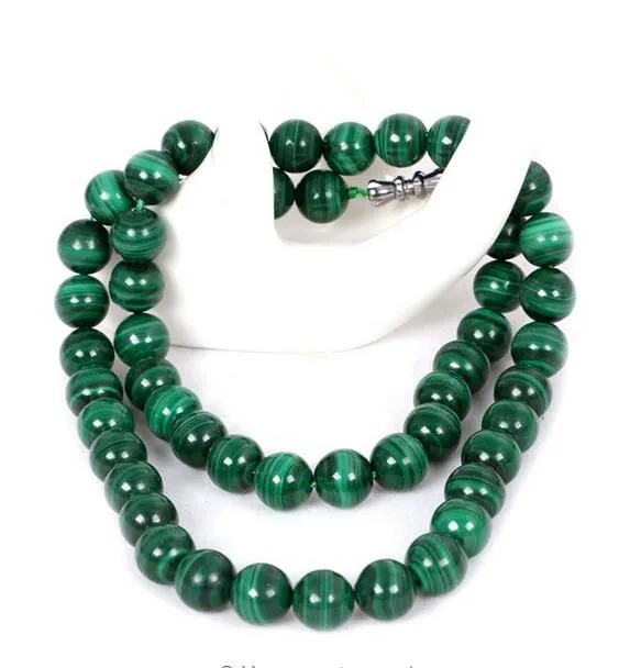 Real Malachite Halsband Lucky Green Beads Halsband Jade Smycken Fina Smycken
