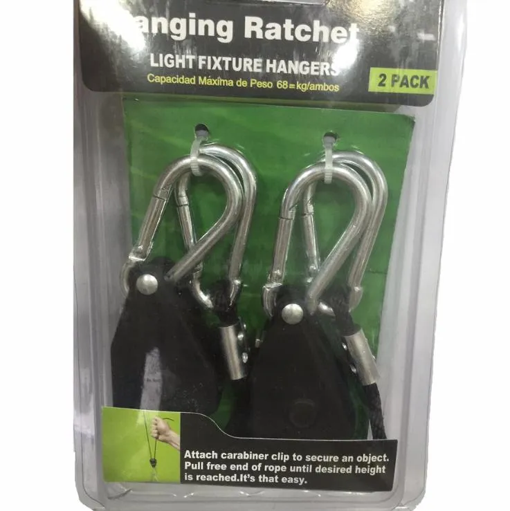 1/8 Inches Rope Ratchet 2 pieces 1 pack Reflector Grow Light Hangers Light Lifters c675