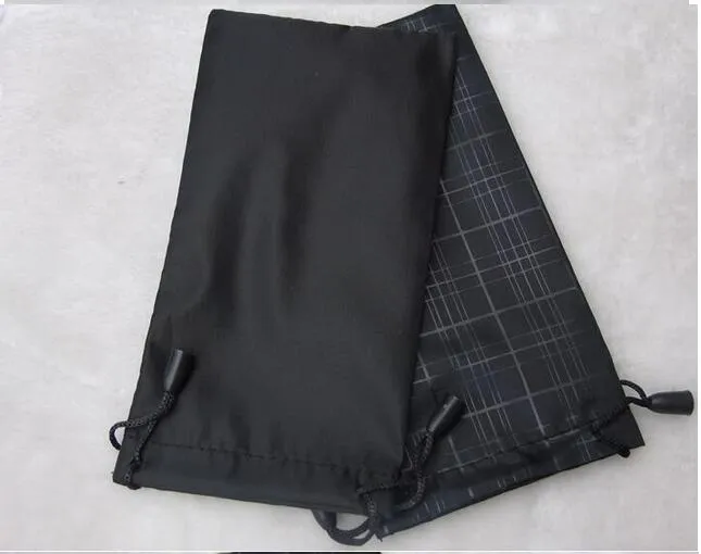 Kvinnor Fashion Grid Black Bag Pouch Soft Glasögon Bag Glasögon Väska Vattentät Solglasögon Freeshipping 100pcs / Lot 17.5 * 9cm