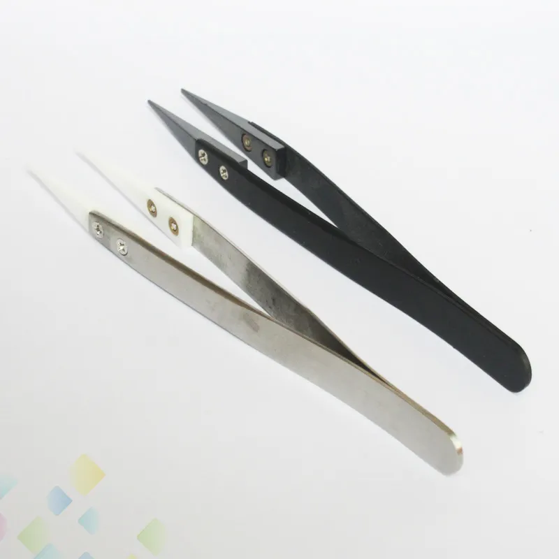 Ceramic Tweezer Coil Jig build Ceramic Tip Tweezers Tweezer Smoking Accessories Stainless Steel material DHL Free