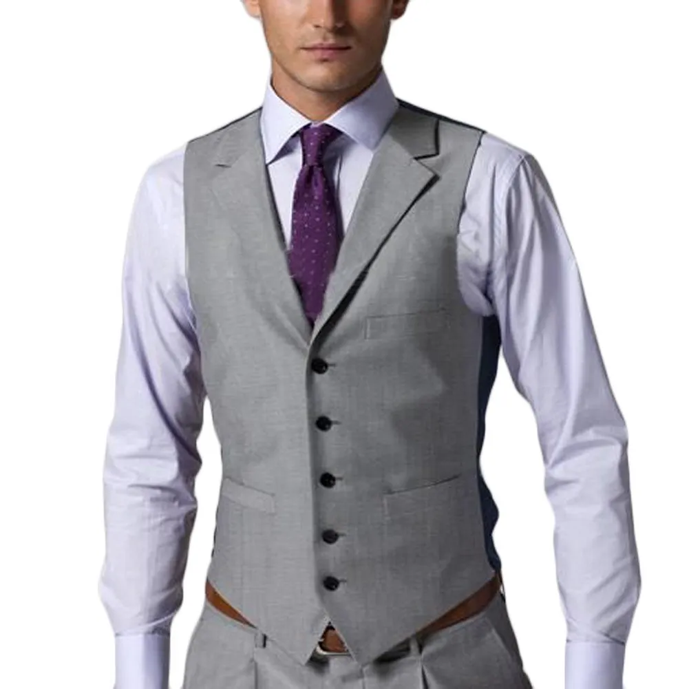 New Light Grey Side Vent Slim Fit Groom Tuxedos Groomsmen Wedding Man Suit Men039s Suits3869254