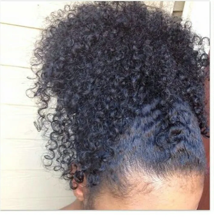120g Krótkie Wysokie Human Włosy Ponytails Afro Puff Curly Brazylijski Virgin Clip In Hair Extensions Sznurka Ponytails Kinky Kręcone Hair Afro Bun