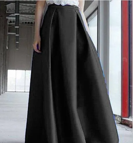 Grande taille nouvelles robes de bal jupes femmes Satin tissu volants longue jupe Tutu Laberate Maxi Elasitc taille formelle fête robes214D