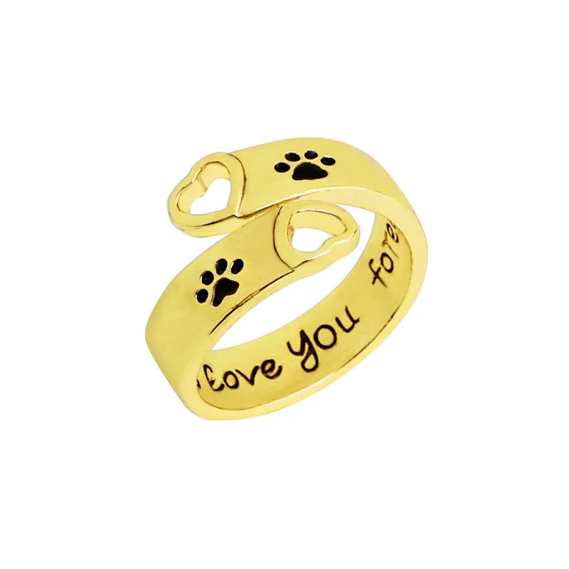 Gold Dog Paw Ring