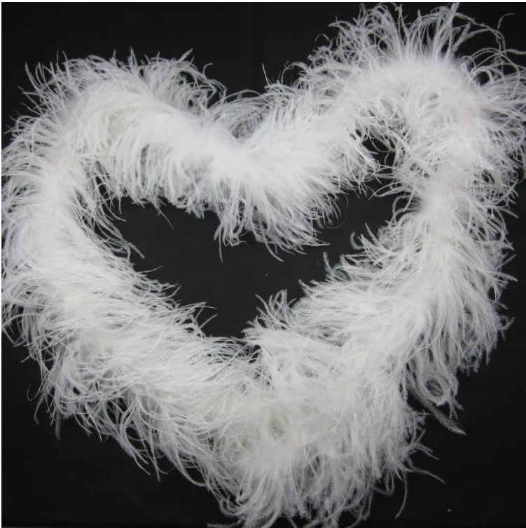 5 sztuk 200cm Struś Strip Strip Wedding for Party Marabou Feather Boa Scarf Costume Strusi Pióro Paski