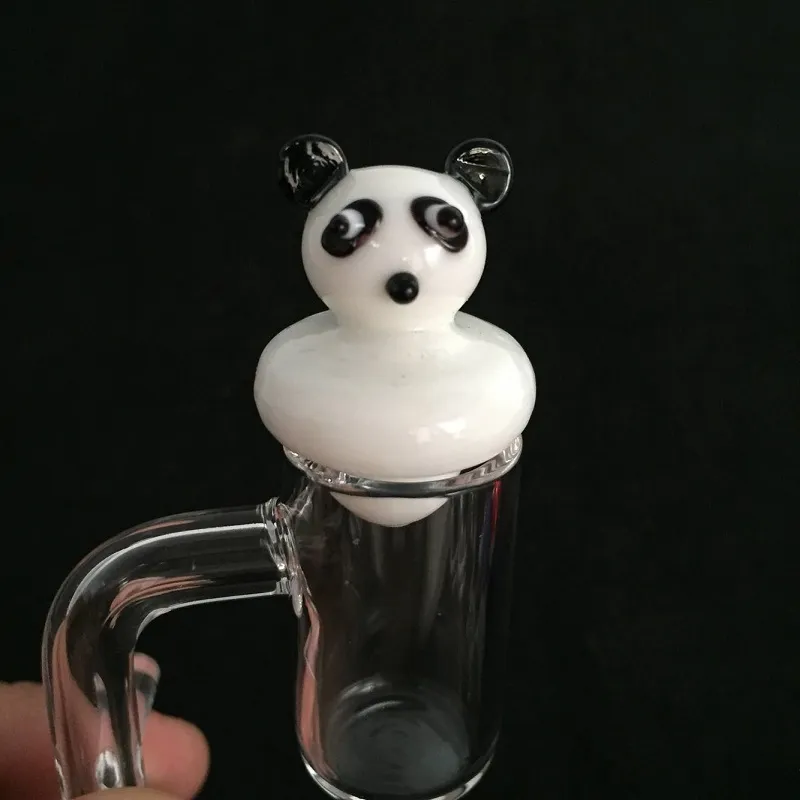 2018 Nuovo vetro colorato solido Panda UFO Carb Cap cupola 23mm 4mm Thermal P Quartz banger Nails bong tubi d'acqua in magazzino